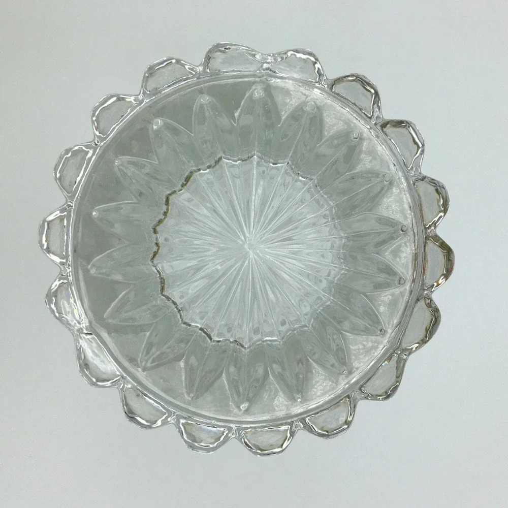 American Brilliant Cut Glass Vase Etched Rose Flowers Diamond Points 7